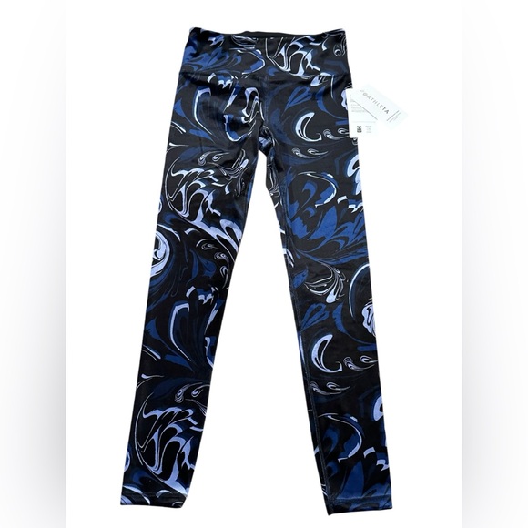 NWT Athleta Women's Elation Velvet Tight  Size Small Color Agate Paisley Black - Picture 1 of 8